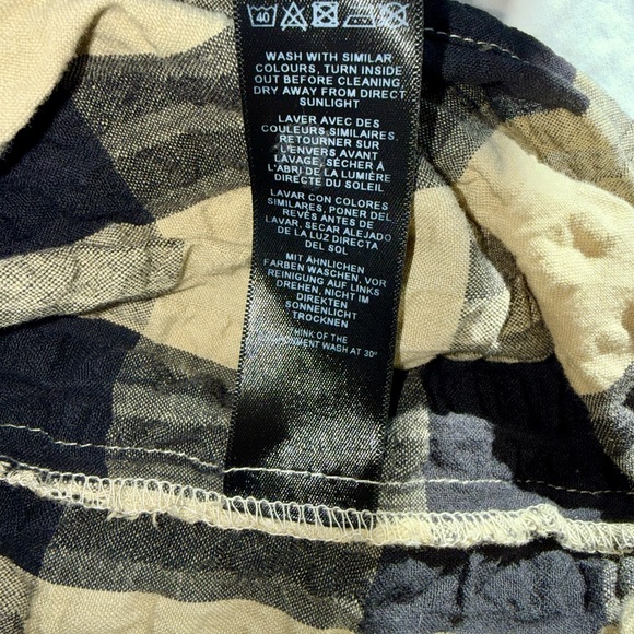 ASOS Plaid Tie-Shoulder Mini Dress Black and Tan Oversized Woman’s size 6 - Picture 11 of 12